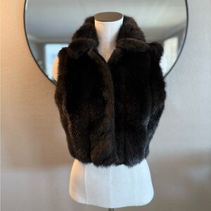 VINTAGE 1960s fur satin-lined vest! Small/medium